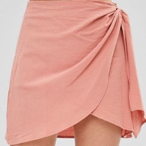 NEVER WORN W/ TAG Wrap coral mini skirt